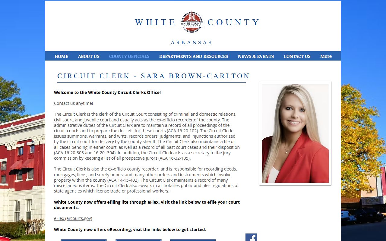 White County Circuit Clerk court records after arrest page