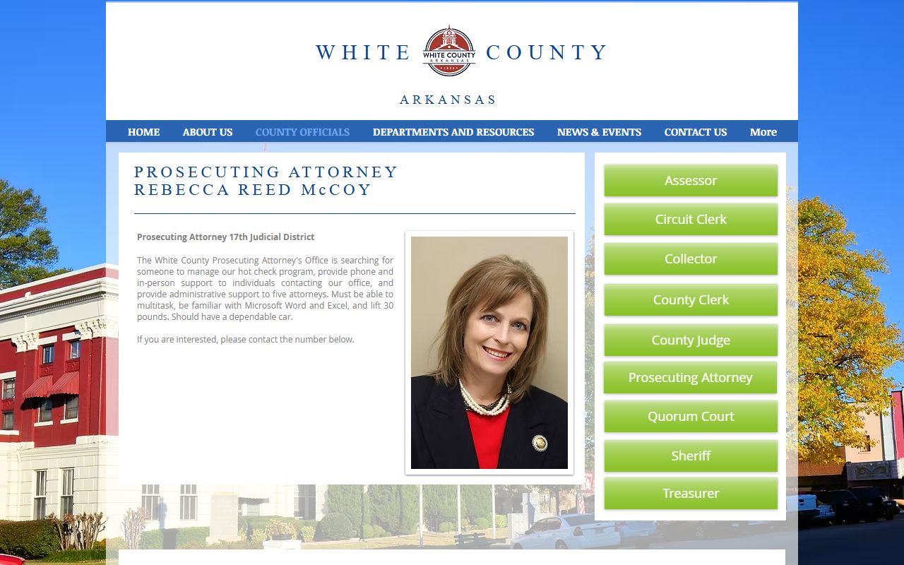 White County prosecutor court records after jail arrest contact page